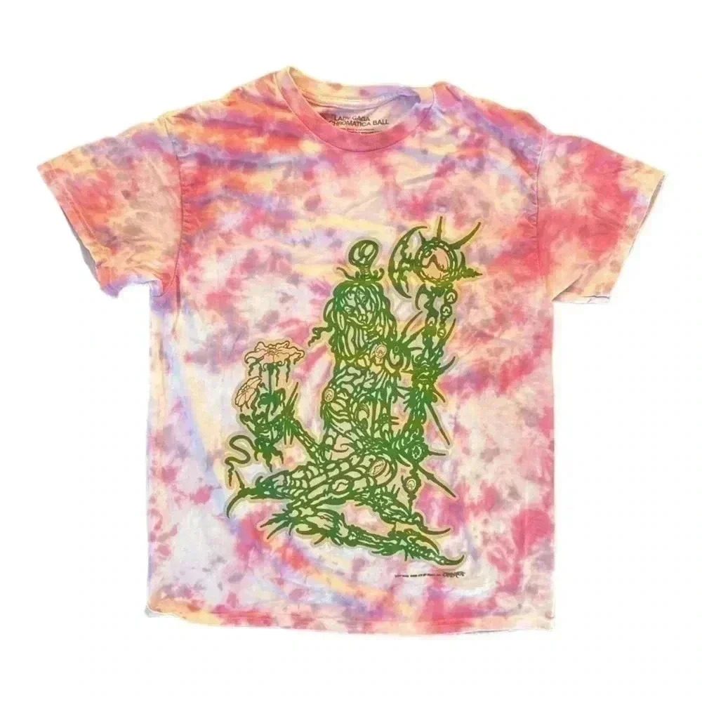 NEW lady gaga chromatica tour 2022 tie dye t-shirt
